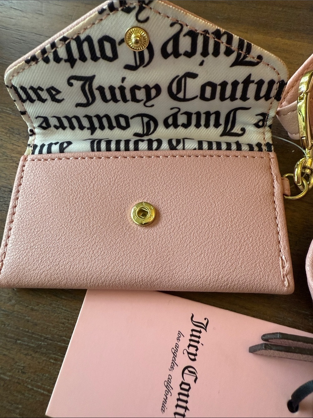 NWT - Juicy Couture Pink & Brown Monogram Crossbody Wallet - Picture 12 of 12